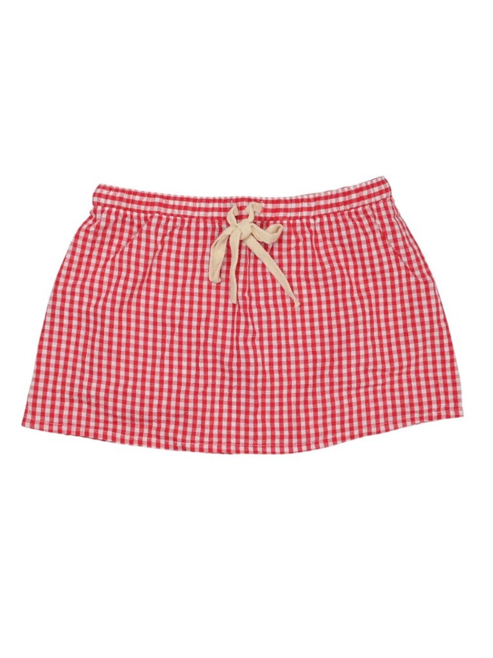 Oddli Boxer Mini Skirt in Red White